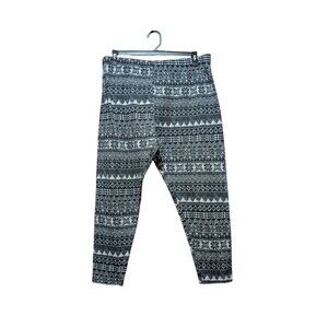 Faded glory geometric print black white leggings bottoms 22-24 GIRLS